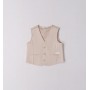 GILET BEIGE IN CALDO COTONE LISCIO