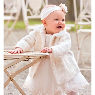 CAPPOTTO CON COLLETTO PELUCHE PANNA