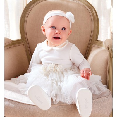 ABITINO BIANCO LATTE CON TULLE