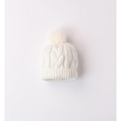 CAPPELLO BIANCO IN LANA E COTONE