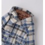 CAPPOTTO TARTAN IN ECO-PEL BLU