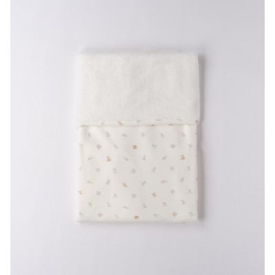 COPERTA PELUCHE ORSETTI BIANCA E BEIGE