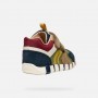 SNEAKERS VERDE E BEIGE IN PELLE E CAMOSCIO CON DOPPIO STRAPPO