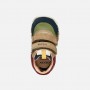 SNEAKERS VERDE E BEIGE IN PELLE E CAMOSCIO CON DOPPIO STRAPPO