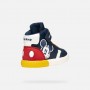 SNEAKERS A STIVALETTO TOPOLINO DISNEY BLU, IN PELLE, CON STRAPPO