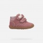 MEZZO STIVALETTO A STRAPPO MAGENTA CON BRILLANTINI, IN CAMOSCIO