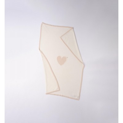 COPERTINA IN LANA E COTONE CREMA