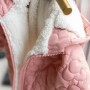 GIUBBINO ROSA FLOWERS CON INTERNO PELUCHE, CAPPUCCIO E ZIP