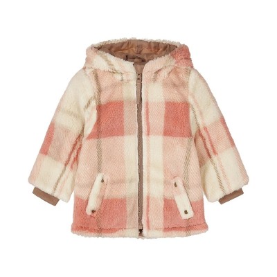 PELLICCIOTTO A QUADRI ROSA E BEIGE