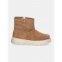STIVALETTO BEIGE IMBOTTITO, IN CAMOSCIO, CON CERNIERA LATERALE E SUOLA IN GOMMA