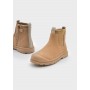 STIVALETTO TRACK BEIGE IN PELLE, CON SUOLA IN GOMMA E ZIP LATERALE