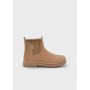 STIVALETTO TRACK BEIGE IN PELLE, CON SUOLA IN GOMMA E ZIP LATERALE
