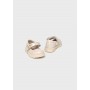BALLERINA TRACK PANNA IN VERNICE LUCIDA E SUOLA IN GOMMA, CON STRAPPO IN VELCRO