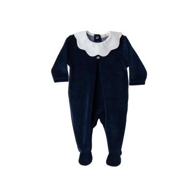 TUTINA NAVY CON COLLETTO PETALO IN CINIGLIA