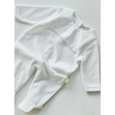 TUTINA WHITE CON CARRE' BIANCO CON BORDO SMERLATO