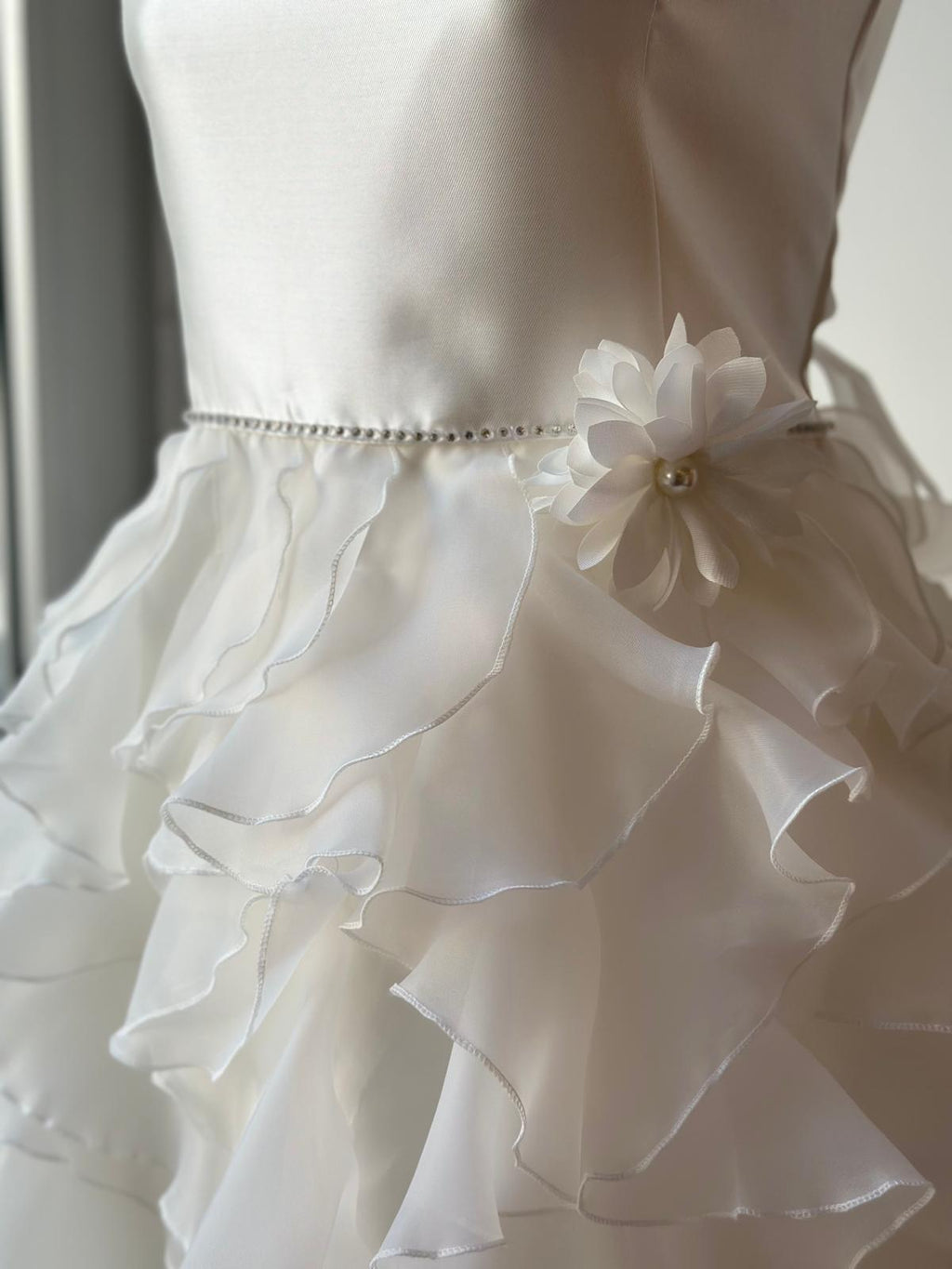 ABITO ELEGANTE BAMBINA IN RASO E ORGANZA