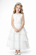 ABITO ELEGANTE BAMBINA CON GONNA A BALZE.