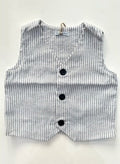 GILET A RIGHE  BIANCO E BLU