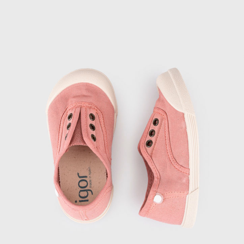 SCARPA IN TELA SENZA LACCI ROSA