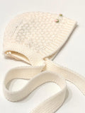 CAPPELLINO IN LANA BIANCO ROSES