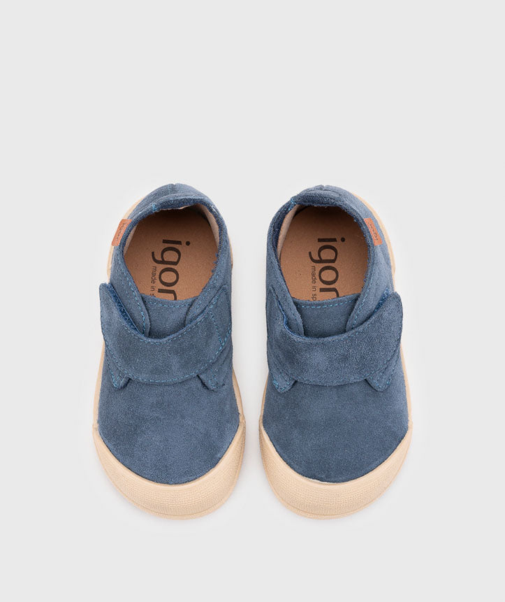 MEZZO STIVALETTO IN CAMOSCIO JEANS