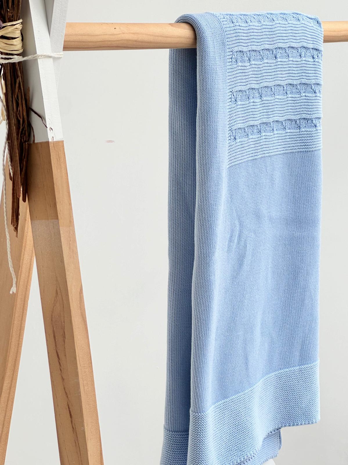 COPERTINA CELESTE IN PURO COTONE