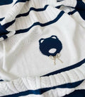 COPERTINA IN FILO ORSETTO MARINARETTO CON INSERTI TRECCE