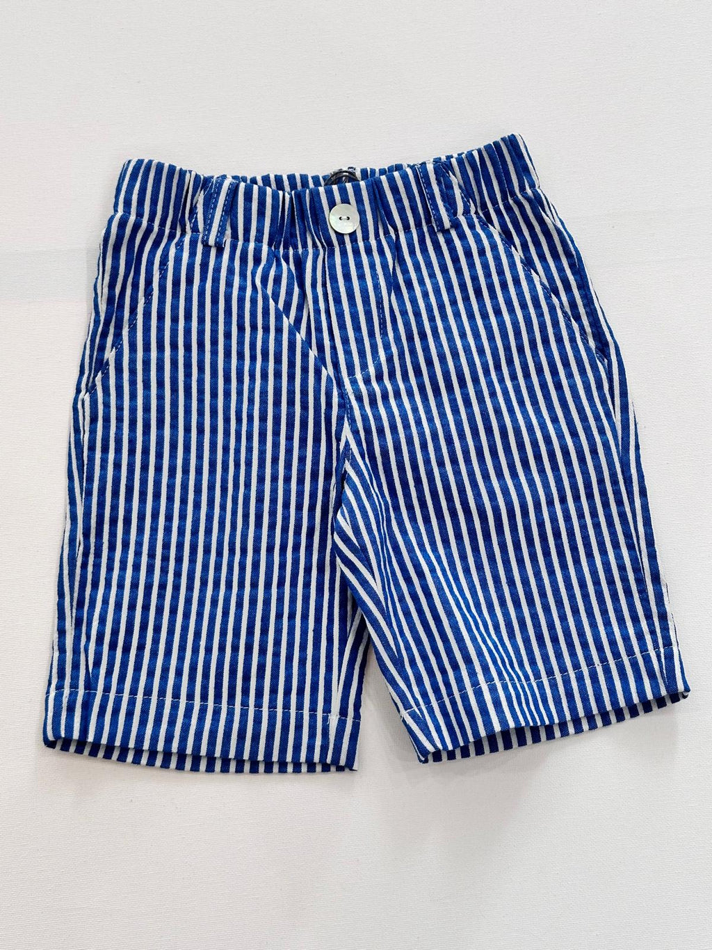 PANTALONCINO A RIGHE BLU E BIANCO