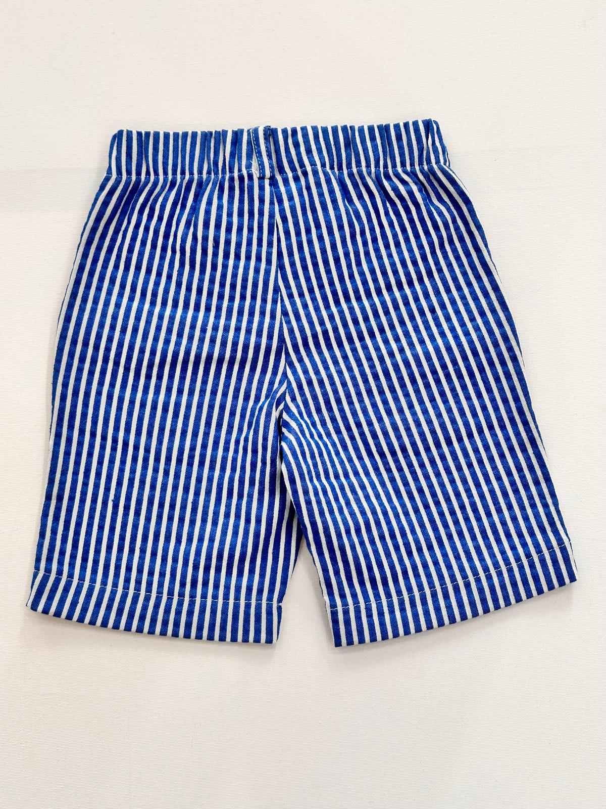 PANTALONCINO A RIGHE BLU E BIANCO