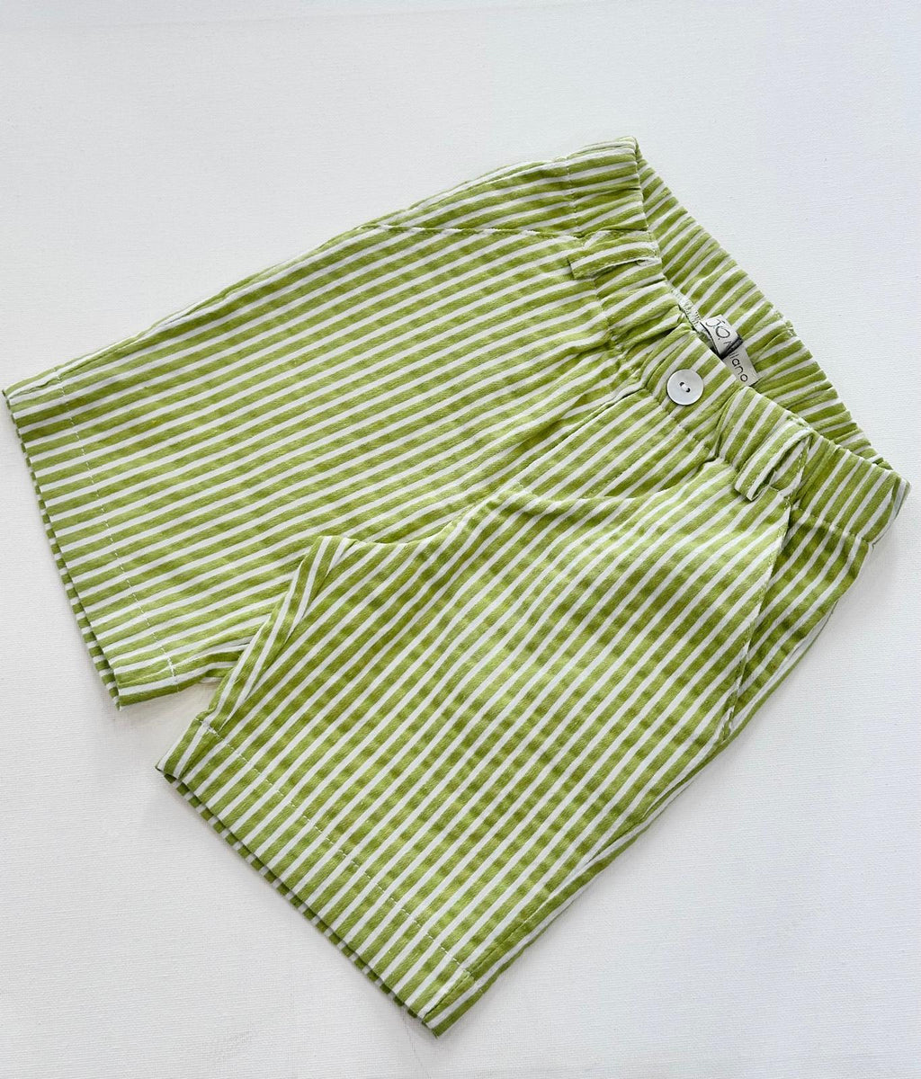 BERMUDA VERDE A RIGHE