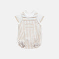 SALOPETTE T-SHIRT A RIGHE BEIGE