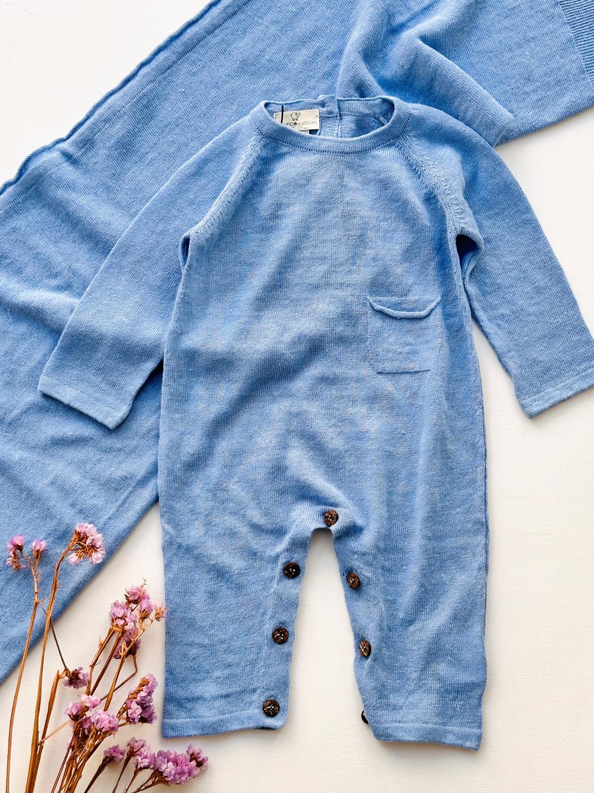 TUTINA AZZURRO IN LINO E COTONE