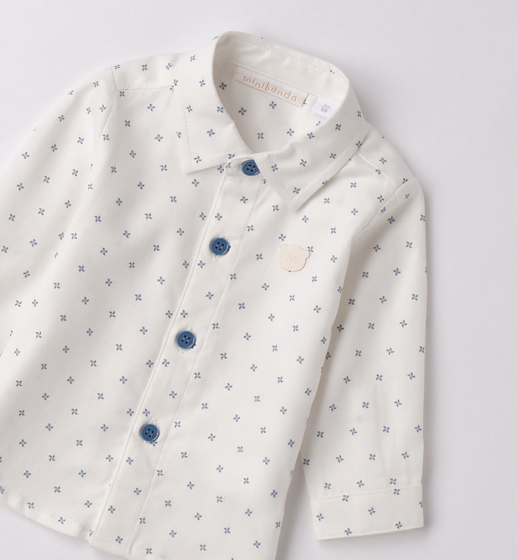 CAMICIA BIANCA FANTASY BLU