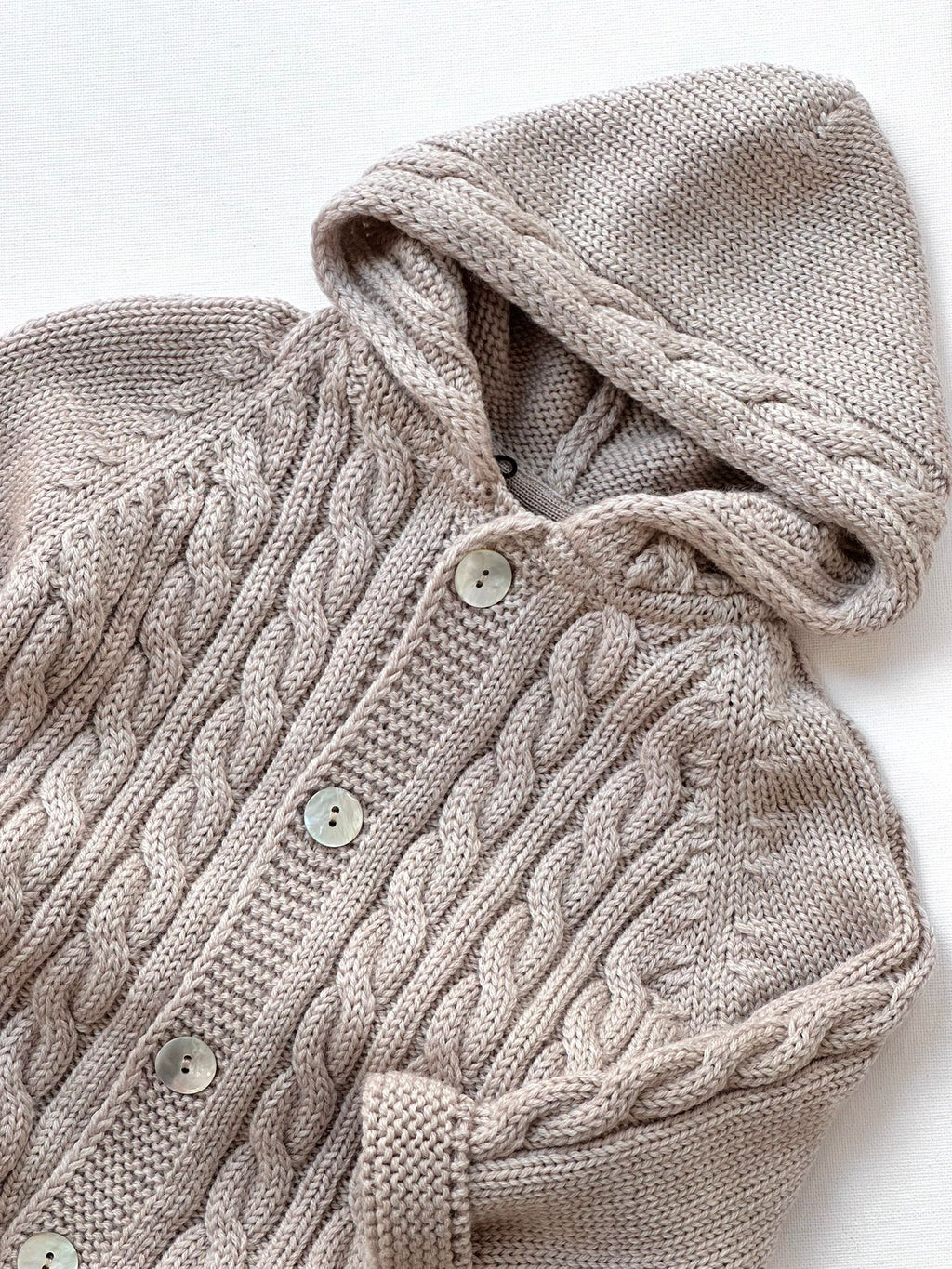 CAPPOTTINO TORTORA CON CAPPUCCIO IN 100% PURA LANA VERGINE MERINO