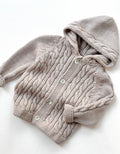 CAPPOTTINO TORTORA CON CAPPUCCIO IN 100% PURA LANA VERGINE MERINO