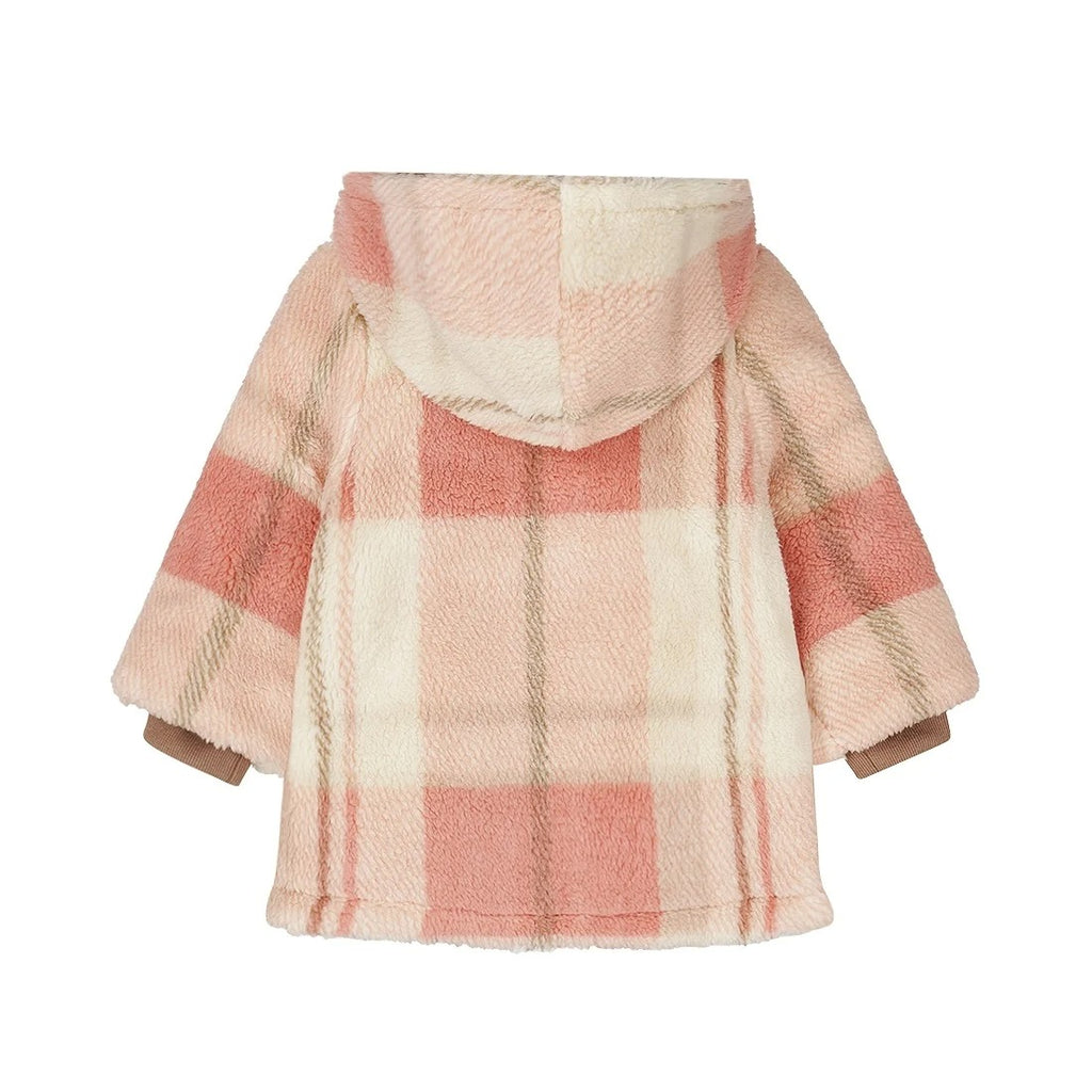 PELLICCIOTTO A QUADRI ROSA E BEIGE