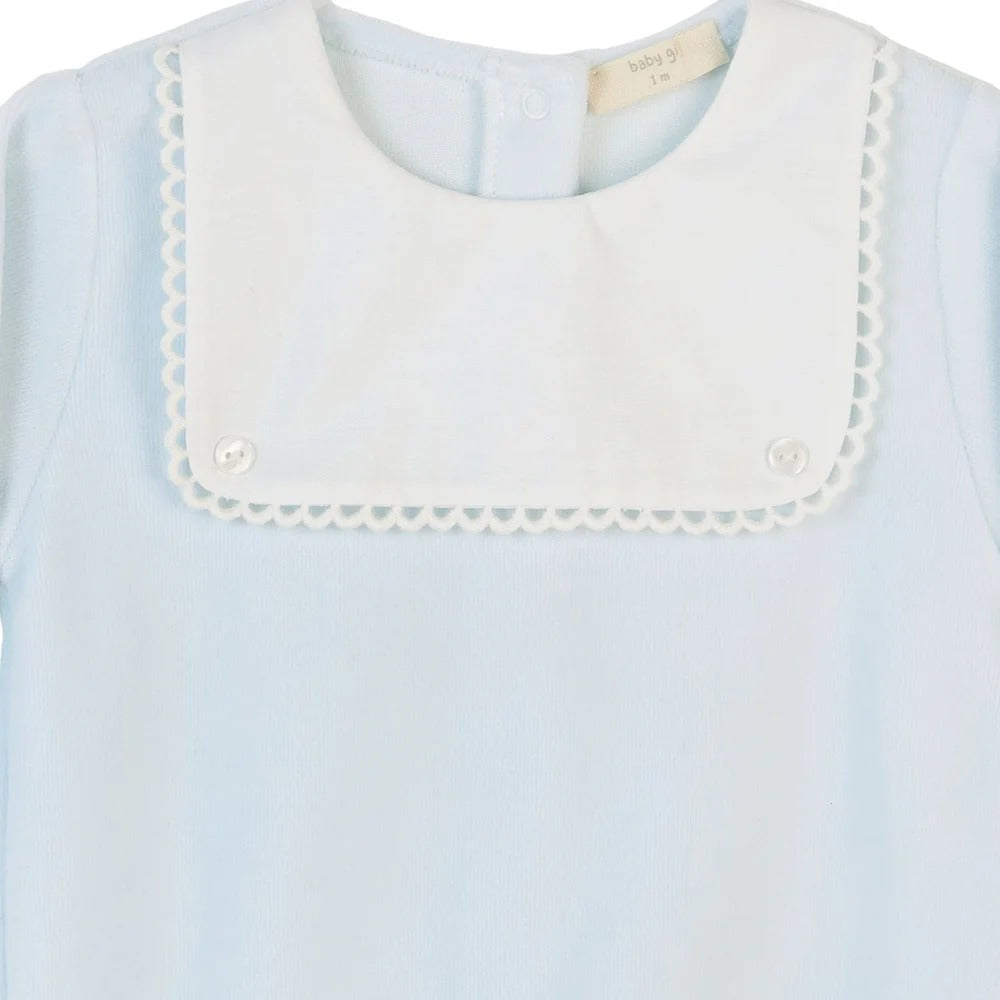 TUTINA CIELO CON CARRE' BIANCO CON BORDO SMERLATO