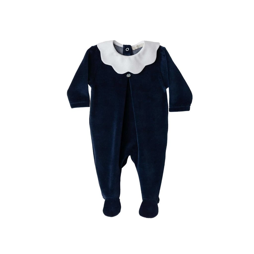TUTINA NAVY CON COLLETTO PETALO IN CINIGLIA