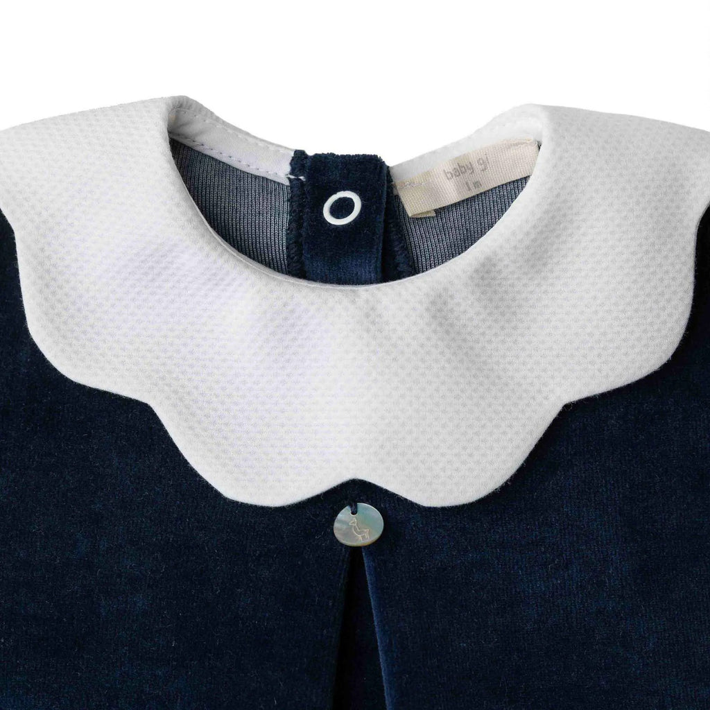 TUTINA NAVY CON COLLETTO PETALO IN CINIGLIA