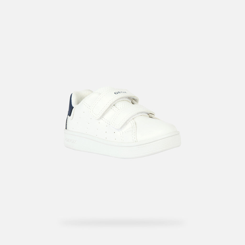SNEAKERS BIANCA-BLU  A STRAPPO