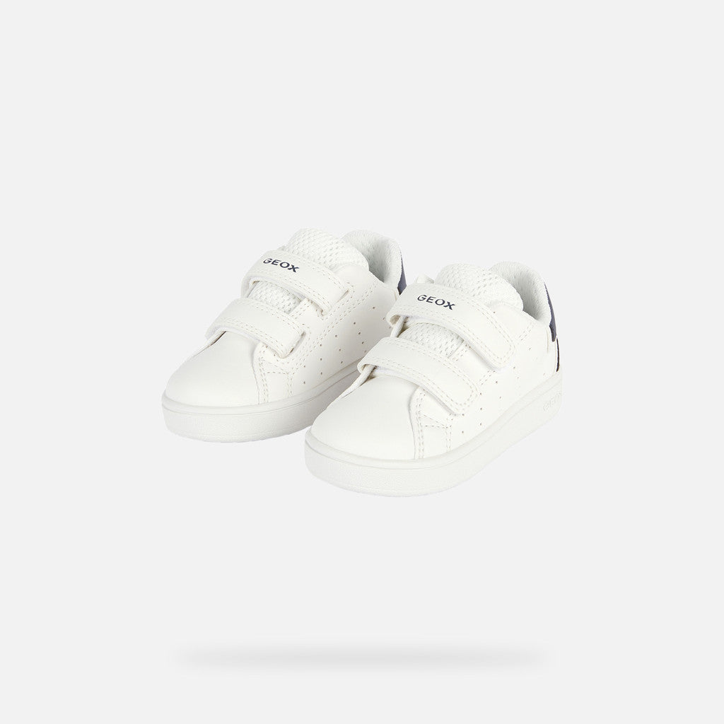 SNEAKERS BIANCA-BLU  A STRAPPO