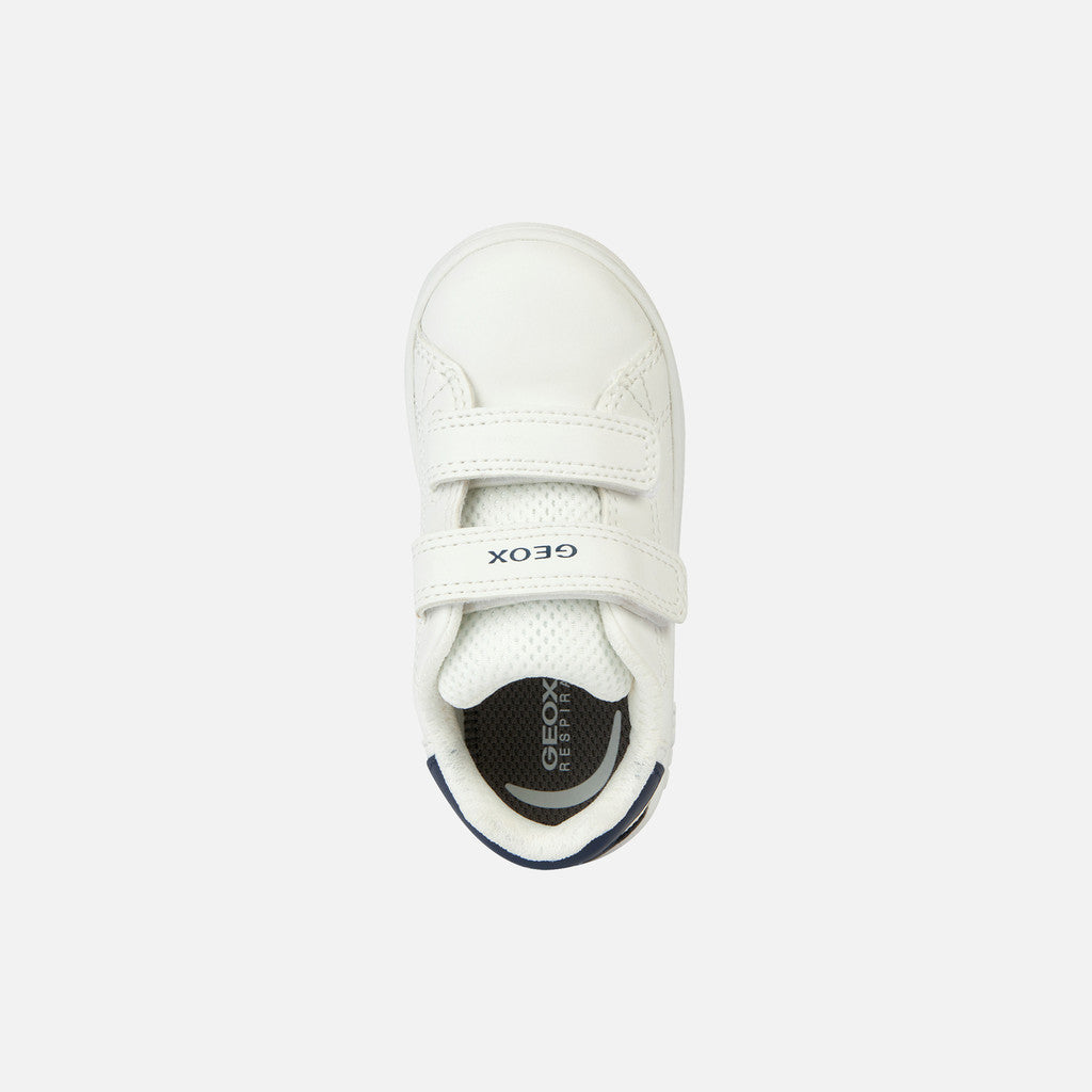 SNEAKERS BIANCA-BLU  A STRAPPO