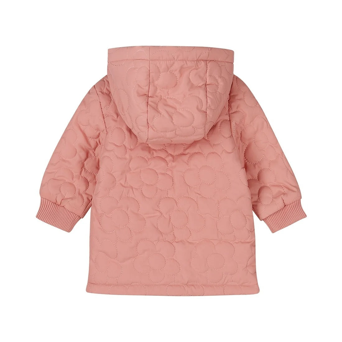 GIUBBINO ROSA FLOWERS CON INTERNO PELUCHE, CAPPUCCIO E ZIP