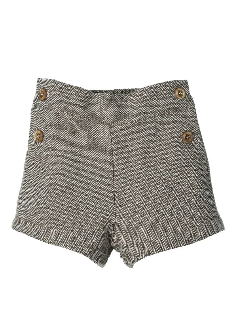 COMPLETO MAGLIONCINO CIELO, CAMICIA FANTASY E PANTALONCINO