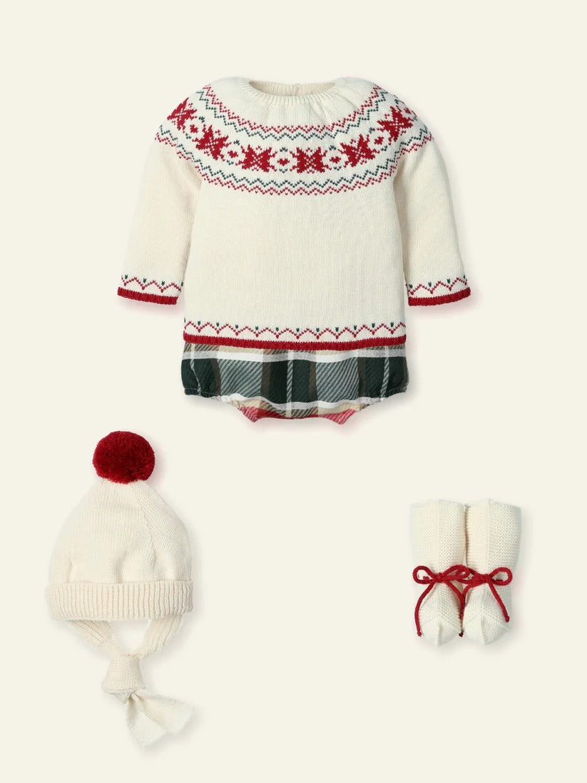 COMPLETO CHRISTMAS EDITION CON CULOTTE, CAPPELLINO E BABBUCCE