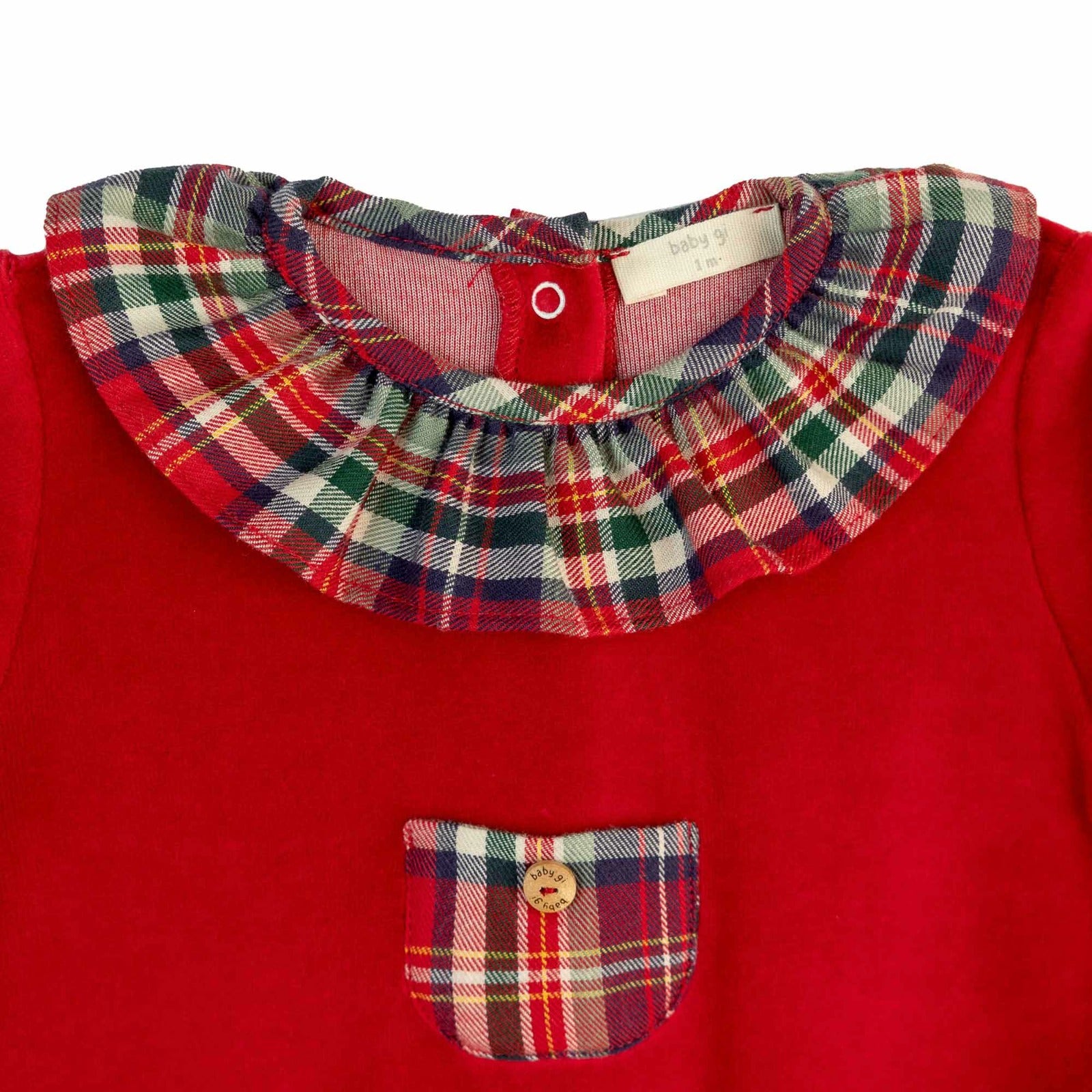 TUTINA ROSSA CON COLLETTO ROUGE TARTAN
