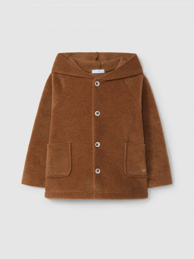 GIACCA POLAR CON CAPPUCCIO CAMMELLO
