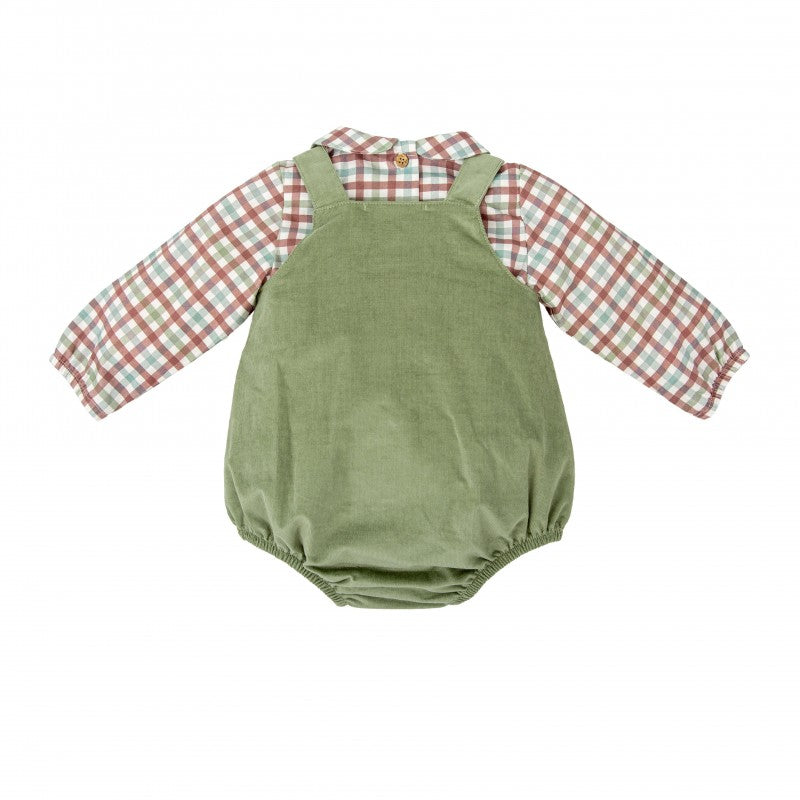COMPLETINO SALOPETTE VERDE CON CAMICINO FARM