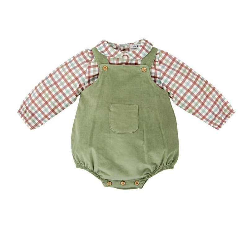 COMPLETINO SALOPETTE VERDE CON CAMICINO FARM