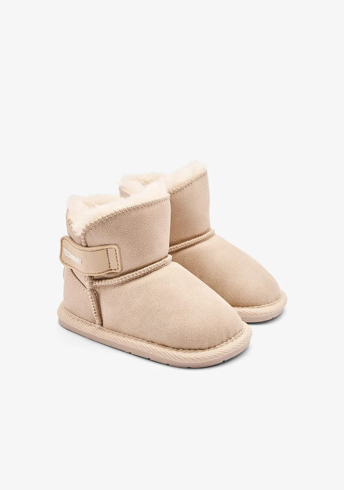 STIVALETTO AUSTRALIANO CON CHIUSURA A STRAPPO E FODERA IN PELLICCIA